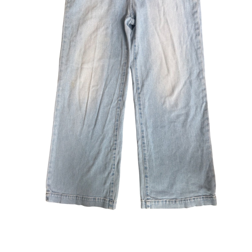 Rollas Sailor Wide Leg Jeans Size 30 Light Vintage Blue High Rise Pocket Baggy - Picture 4 of 13
